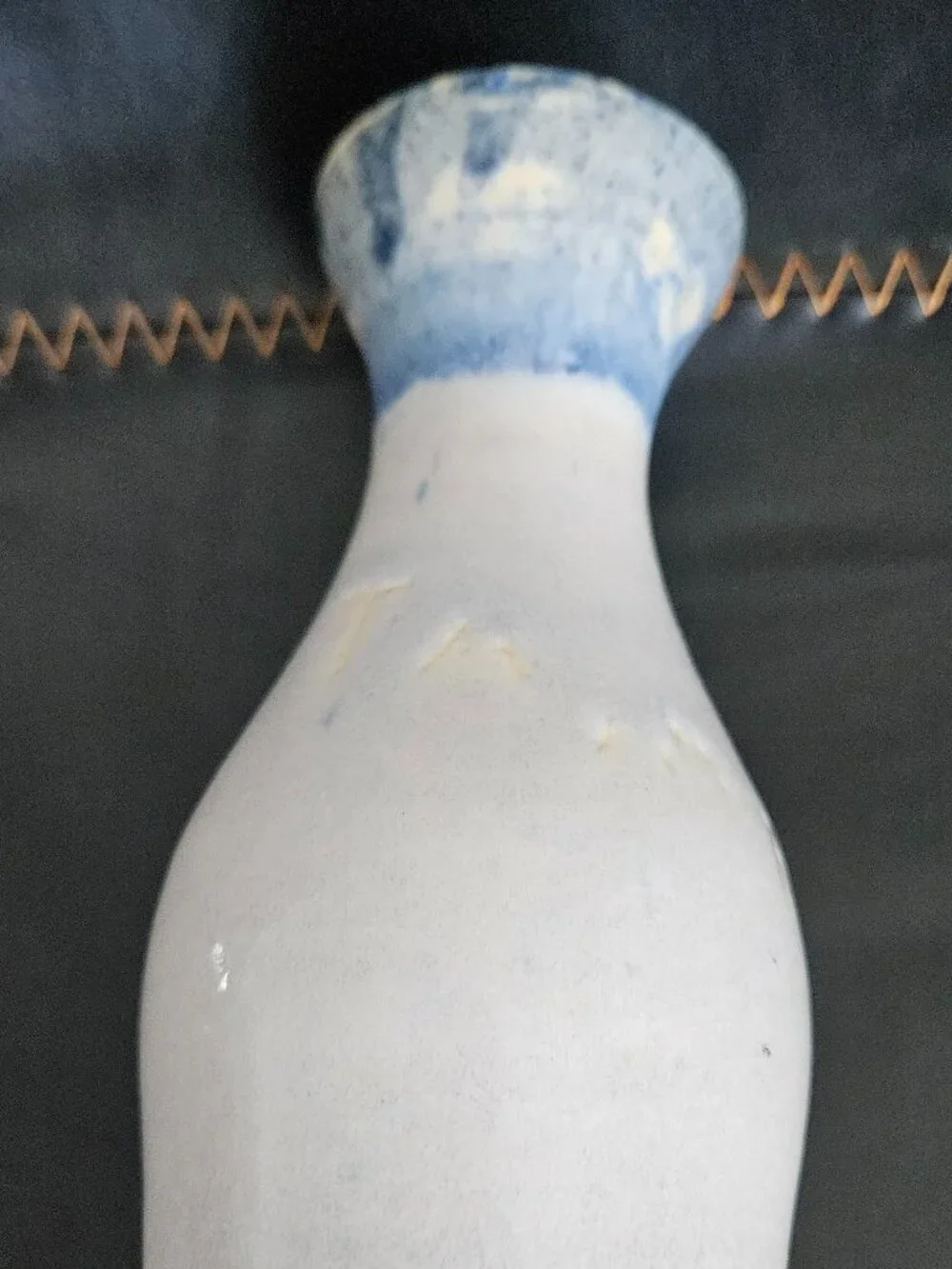Handmade Matte Pale Blue Ceramic Bud Vase Signed Minimalist Pottery
